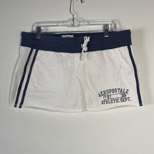 Aeropostale Y2K Micro Mini Skort Skirt Size M‎ 90s Vintage White Blue